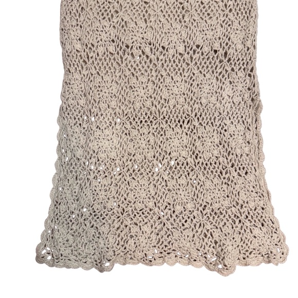❌❌❌❌Vintage Newport News Size Small Brown Boho Western Beach Crochet Midi Dress - Picture 2 of 6